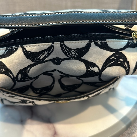 COACH—Vintage Y2K Black & White Signature Monogram Logo Mini Bag- canvas - Picture 11 of 12